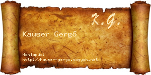 Kauser Gergő névjegykártya